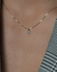 Aquamarine Element Necklace | 14k Gold