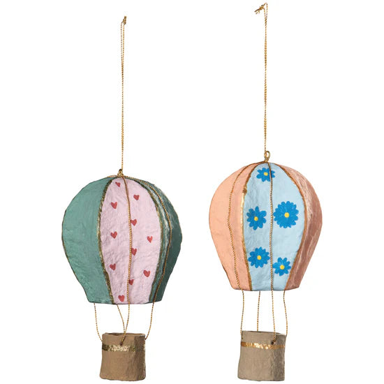 Mache Hot Air Balloon Ornaments