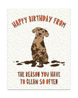 Messy Dog Birthday | Greeting Card