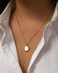 Oval Diamond Locket Necklace