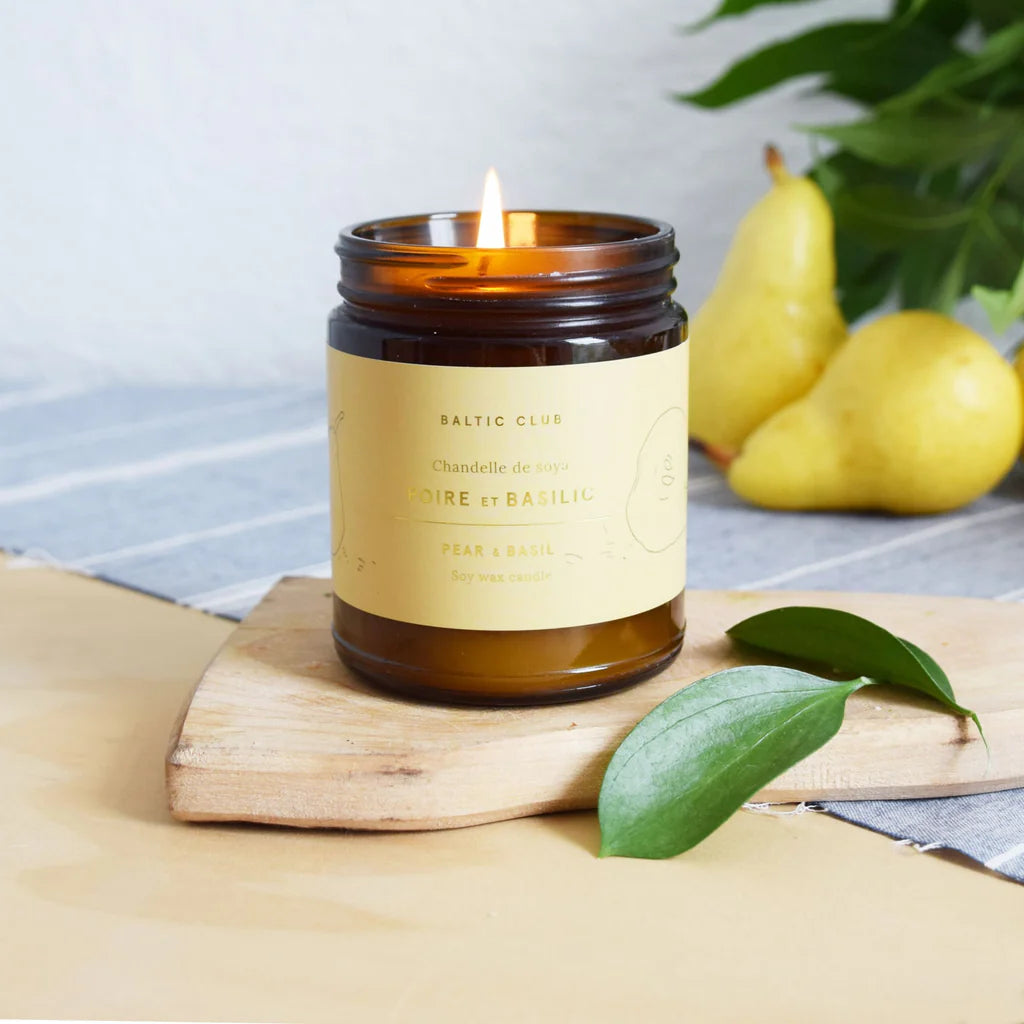 Pear &amp; Basil Soy Candle