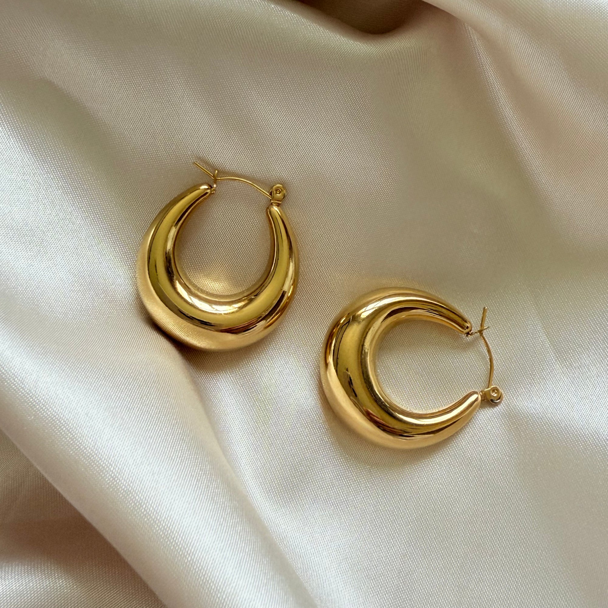 Gold hoop earrings 