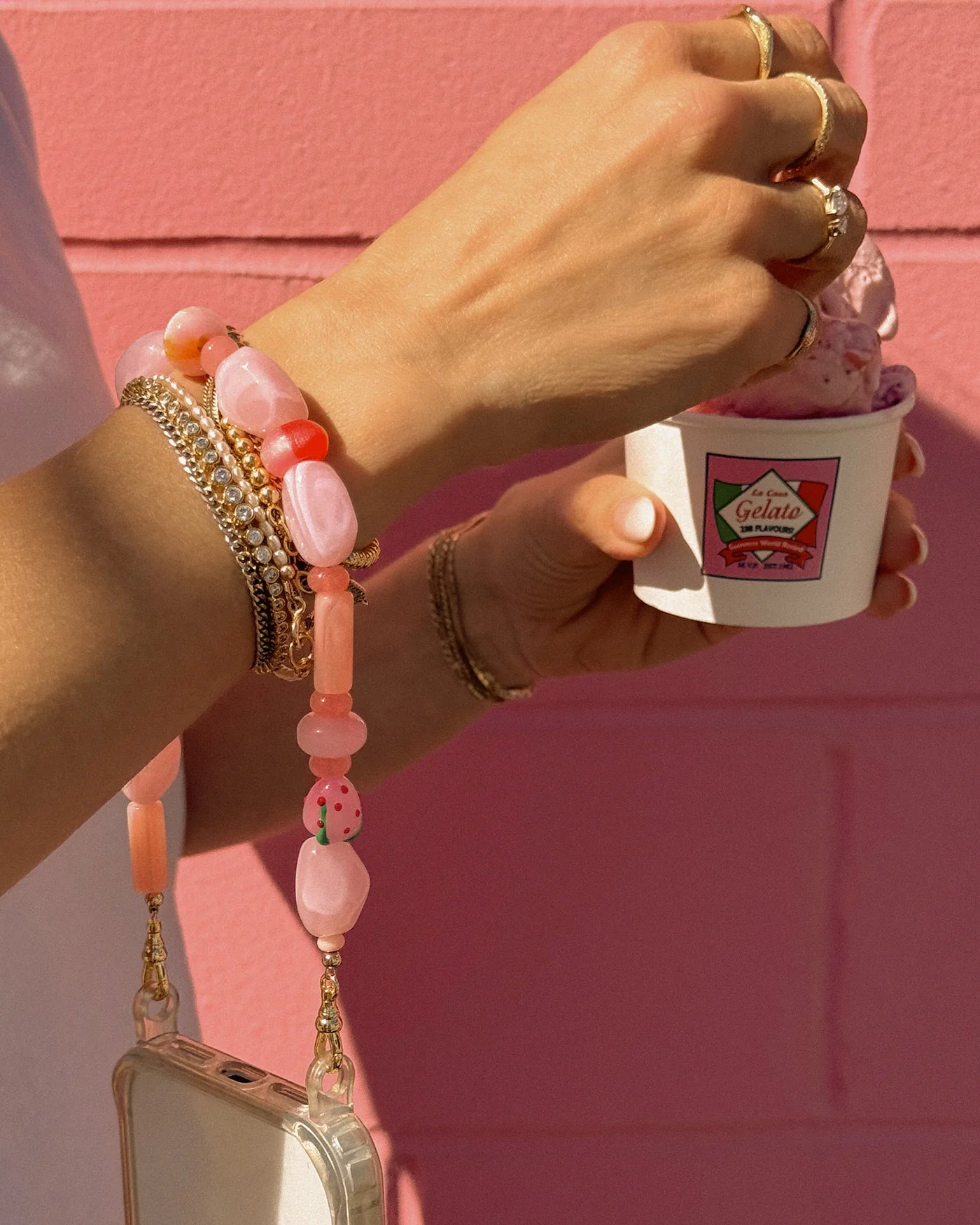 Strawberry Sorbeto Phone Wristlet