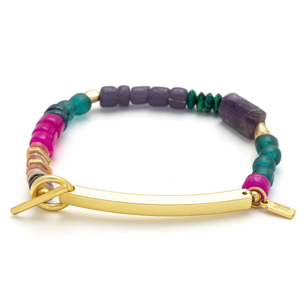 Hidden Message Bracelet |  Strong AF/Amethyst/Gold