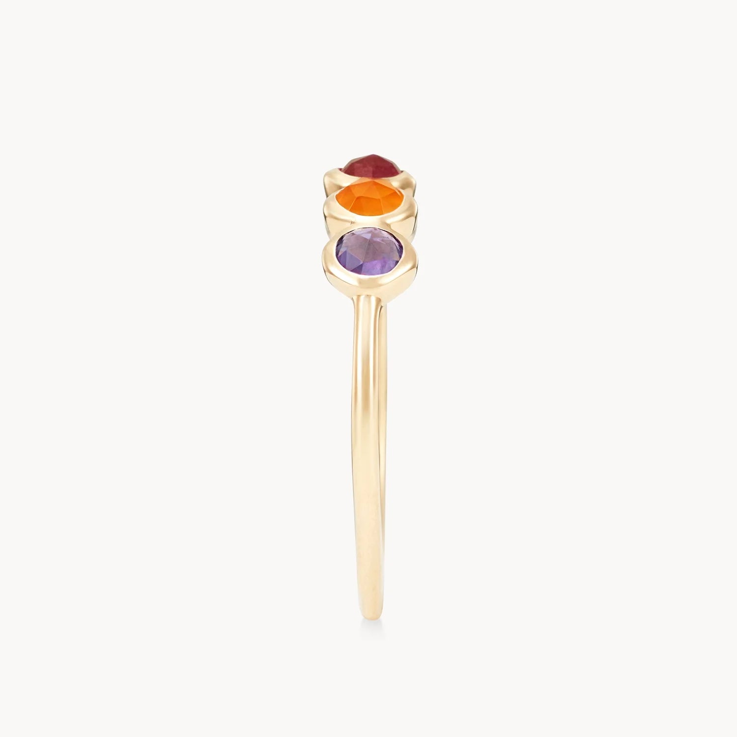 Summer Sunset Five Stone Mood Ring | 14K Gold