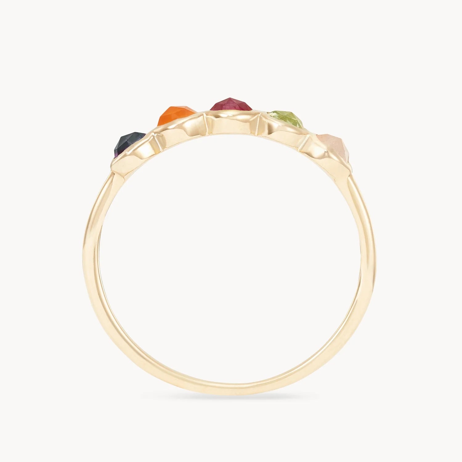 Summer Sunset Five Stone Mood Ring | 14K Gold