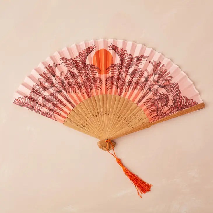 Small Folding Fan: Peachy Orange