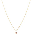 Pink Sapphire Petite Oval Necklace | 14k Gold