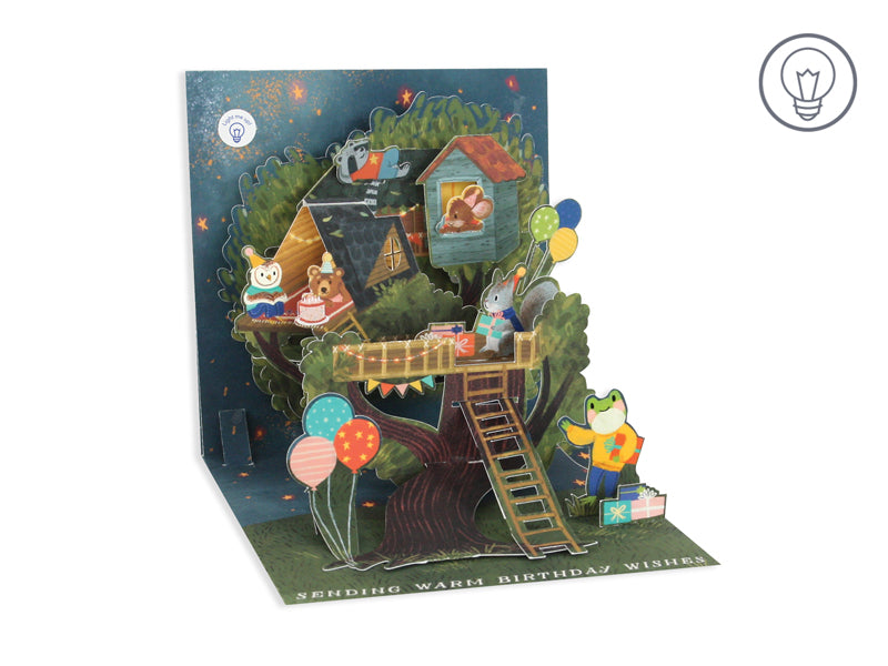 Treehouse With Lights | Pop-Up Card