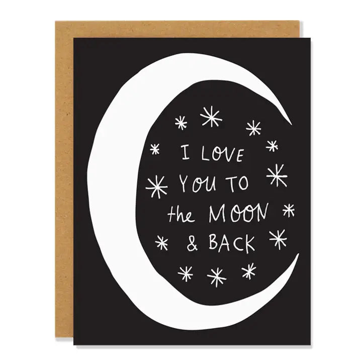 Moon And Back - Greeting Card
