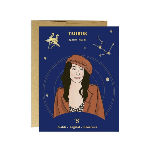 Taurus Pop Culture Zodiac - Greeting Card