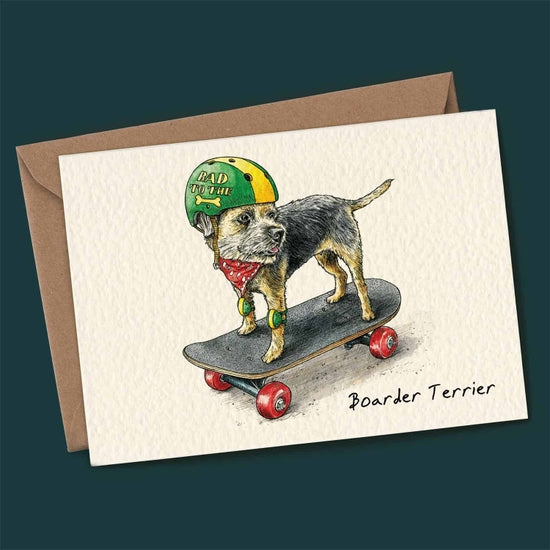 Boarder Terrier Dog - Greeting Card
