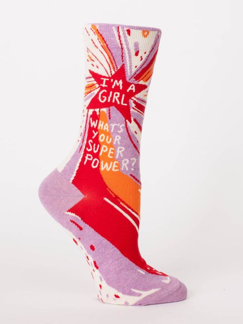 I&#39;m a Girl, What&#39;s Your Superpower Socks