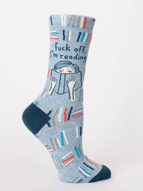Blue Q Fuck Off I&#39;m Reading Women&#39;s Crew Socks