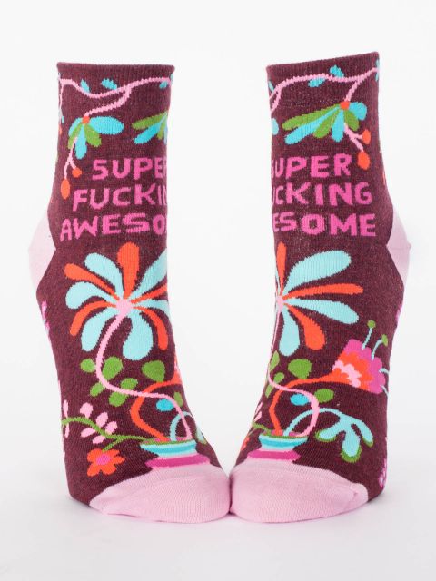 Blue Q Super Fucking Awesome Women&#39;s Ankle Socks