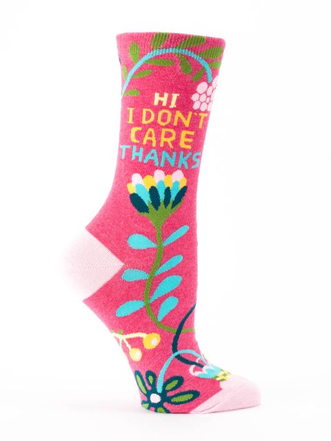 Blue Q Hi I Don't Care Women's Crew Socks