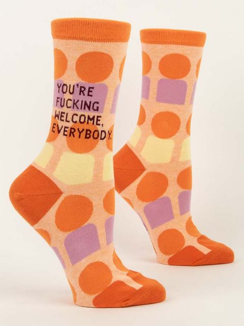 You&#39;re F*cking Welcome Everybody Socks - Women | JV Studios Boutique