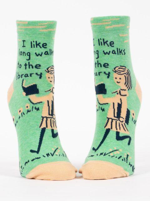 Long Walks to the Library Socks  - Women