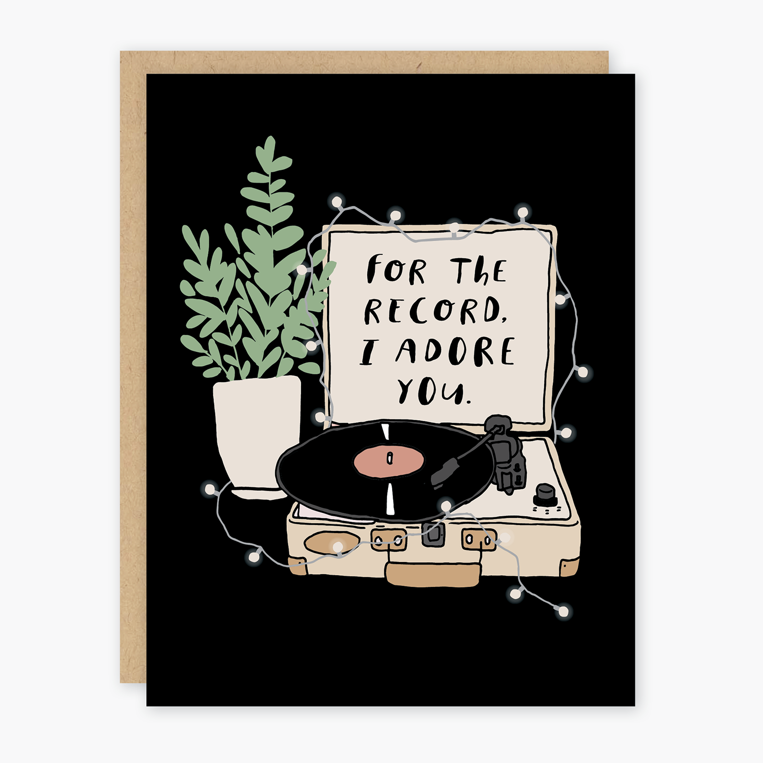 Adore You Record - Greeting Card