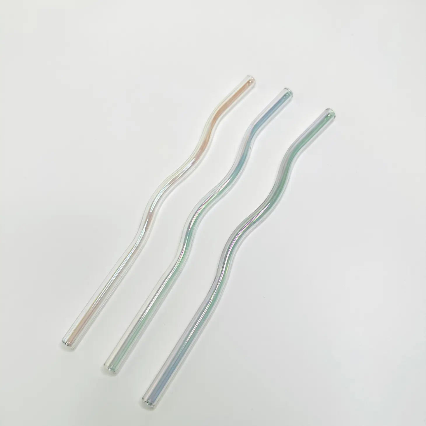 Wavy Glass Straws: Iridescent