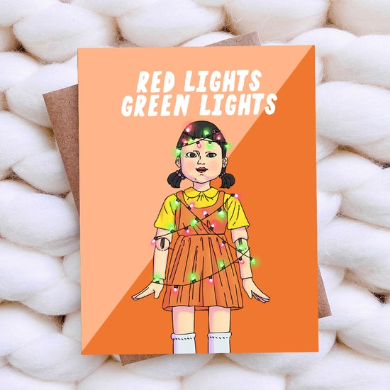 Squid Game Lights Christmas - Greeting Card