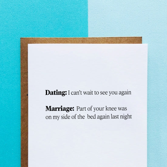 Dating vs Marriage - Greeting Card