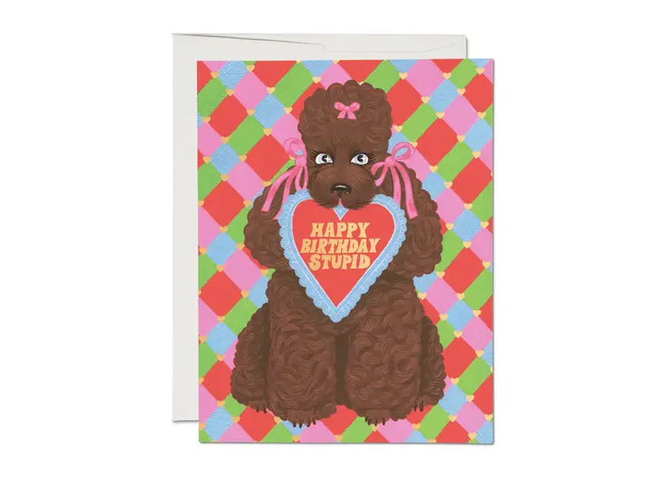 Birthday Poodle - Greeting Card