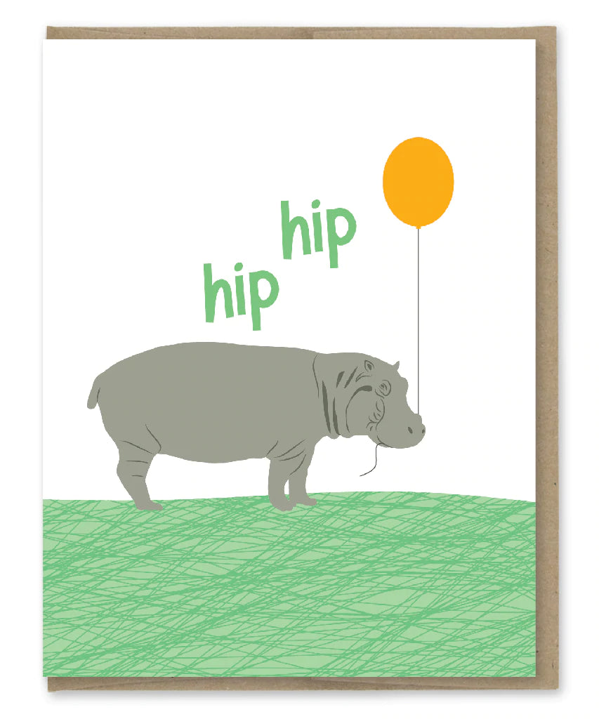 Hippo Hip Hip Hooray - Greeting Card