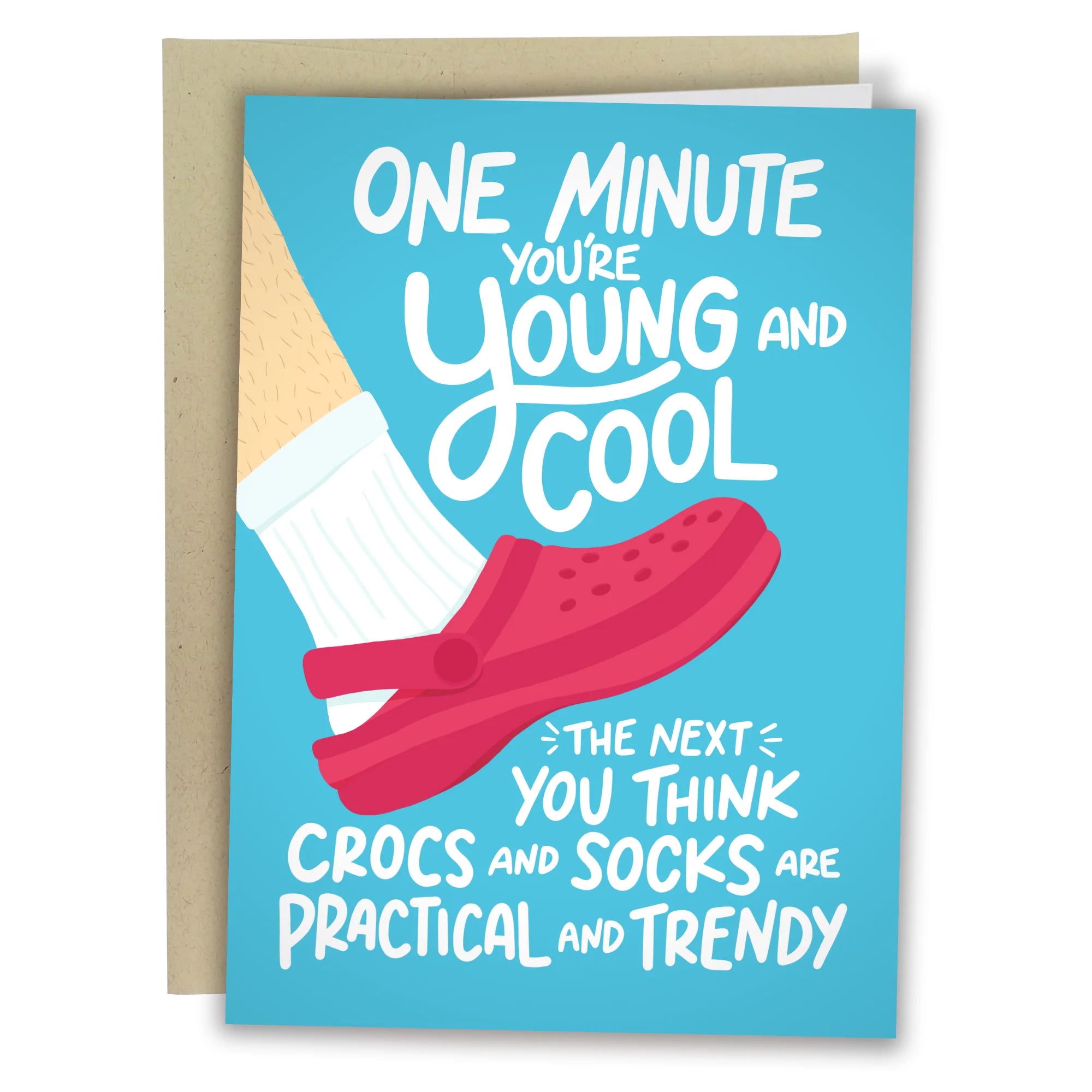Crocs and Socks | Greeting Card