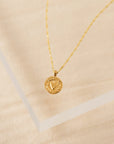 Demi-Fine Heart Coin Necklace | Gold