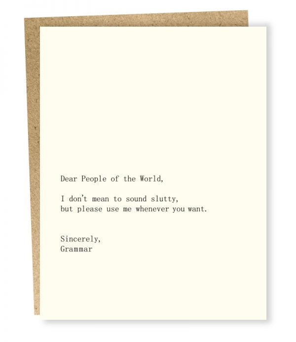 People/Grammar - Greeting Card