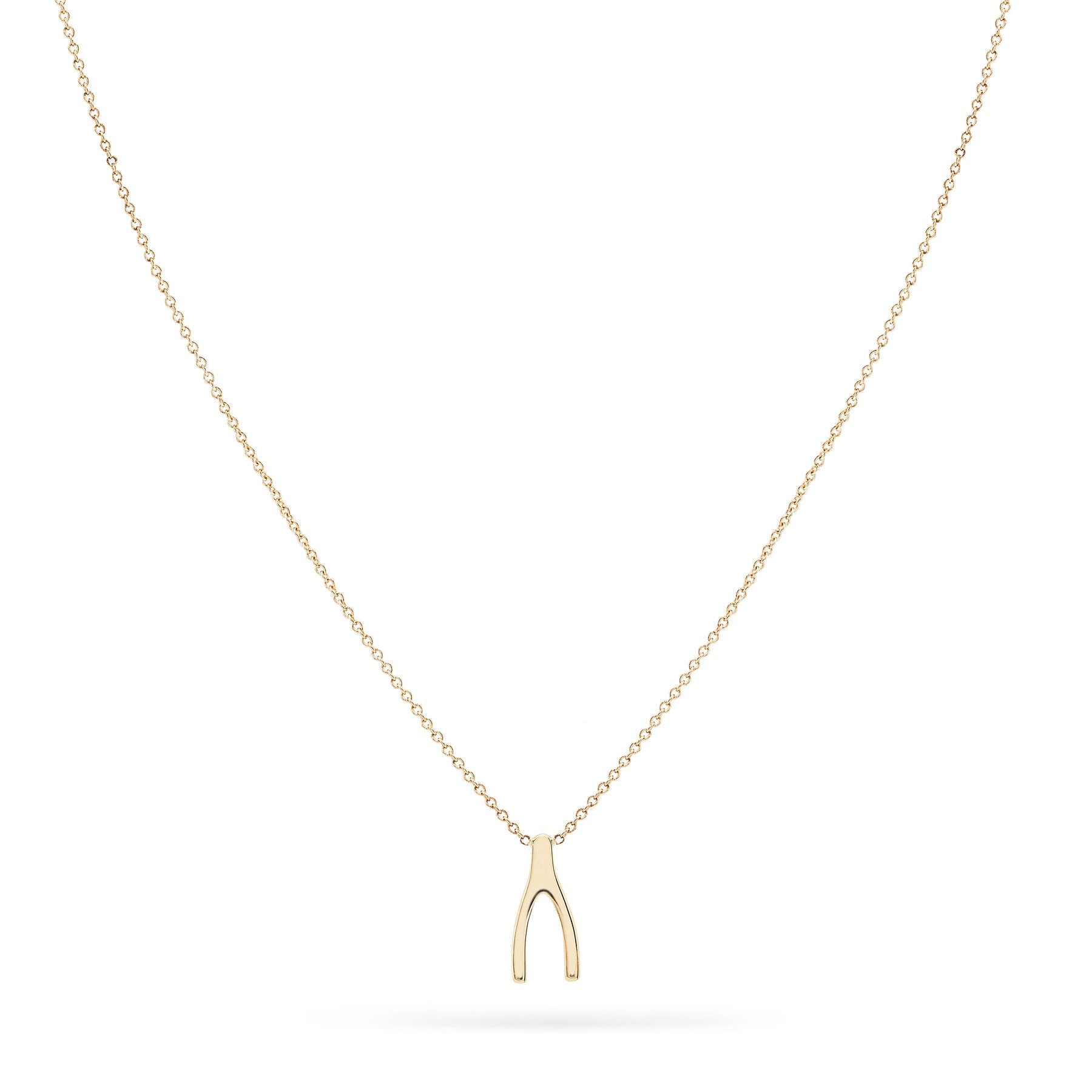 14K Little Wishbone Necklace | BLUBOHO | JV Studios Boutique