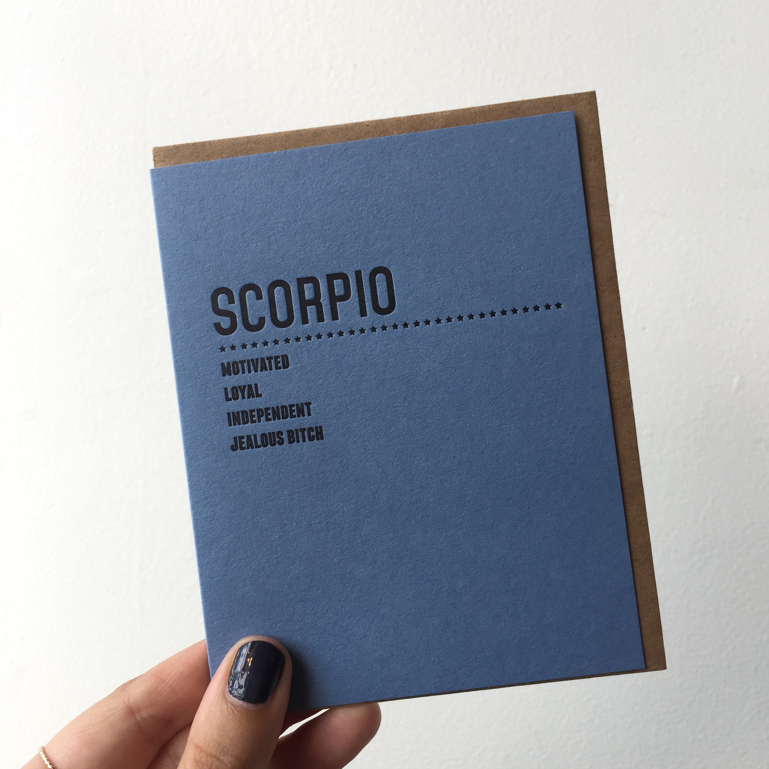 Scorpio Traits (Blue) - Greeting Card