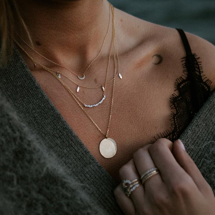 14K Little Crescent Necklace | BLUBOHO | JV Studios Boutique