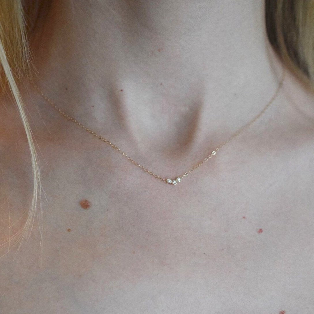 14K Gold Trio Diamond Necklace | LA KAISER | JV Studios Boutique