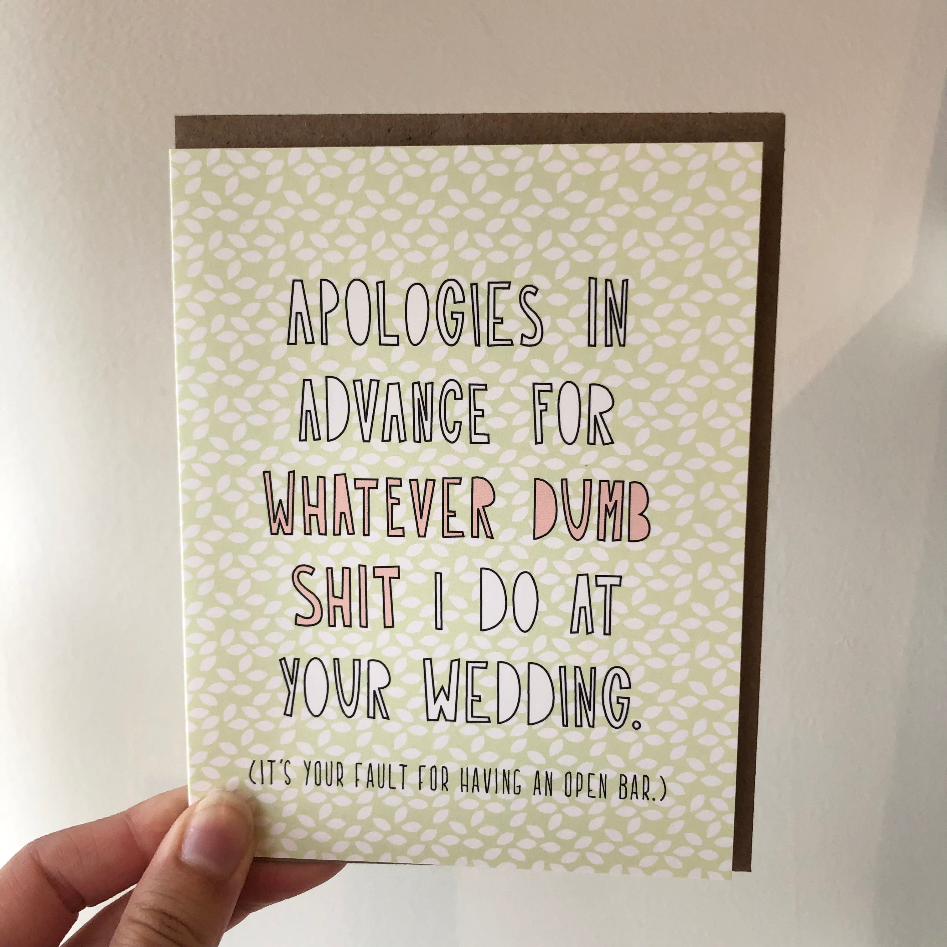 Wedding Dumb Shit - Greeting Card