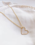 Open Heart Necklace | Gold