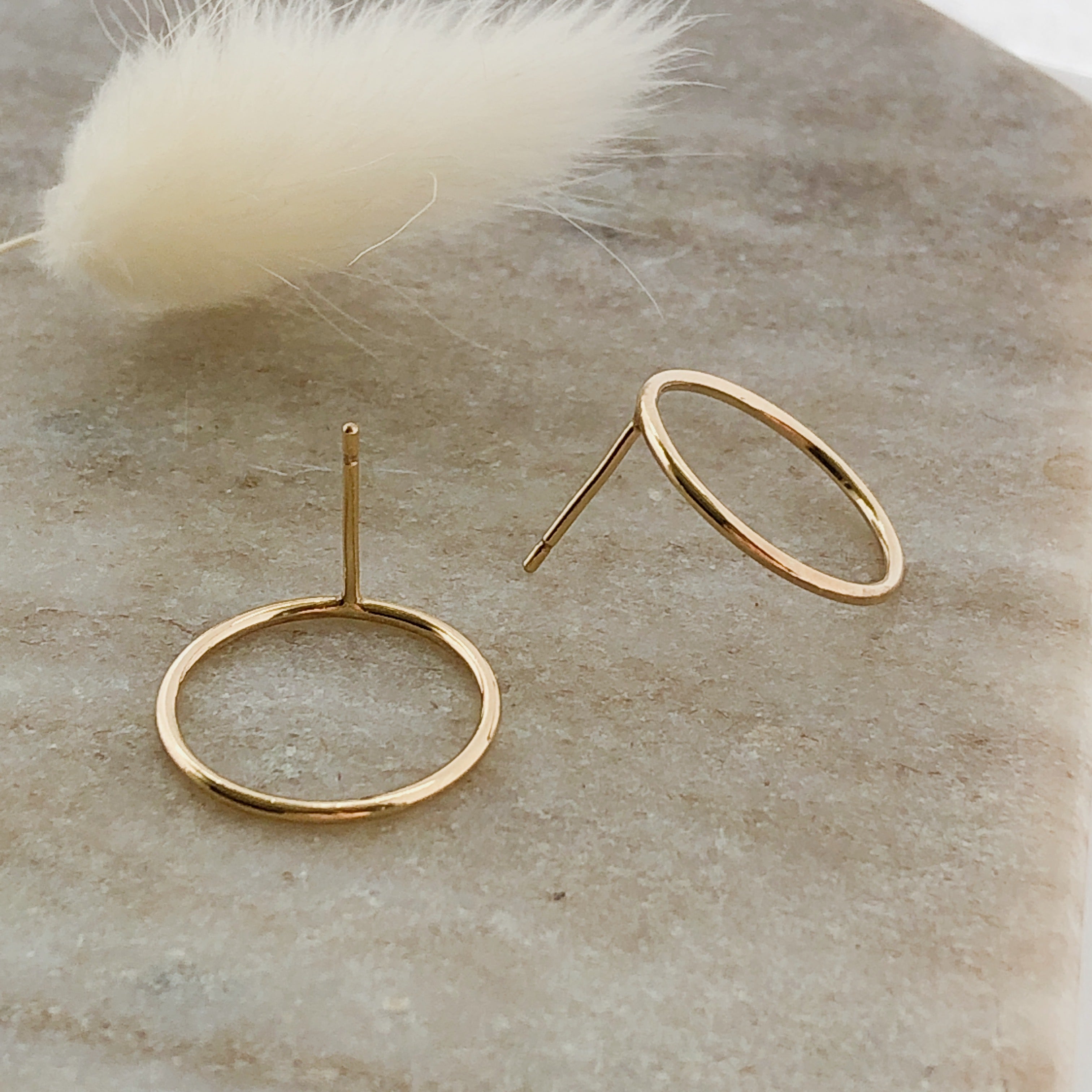 New Moon Studs: Gold