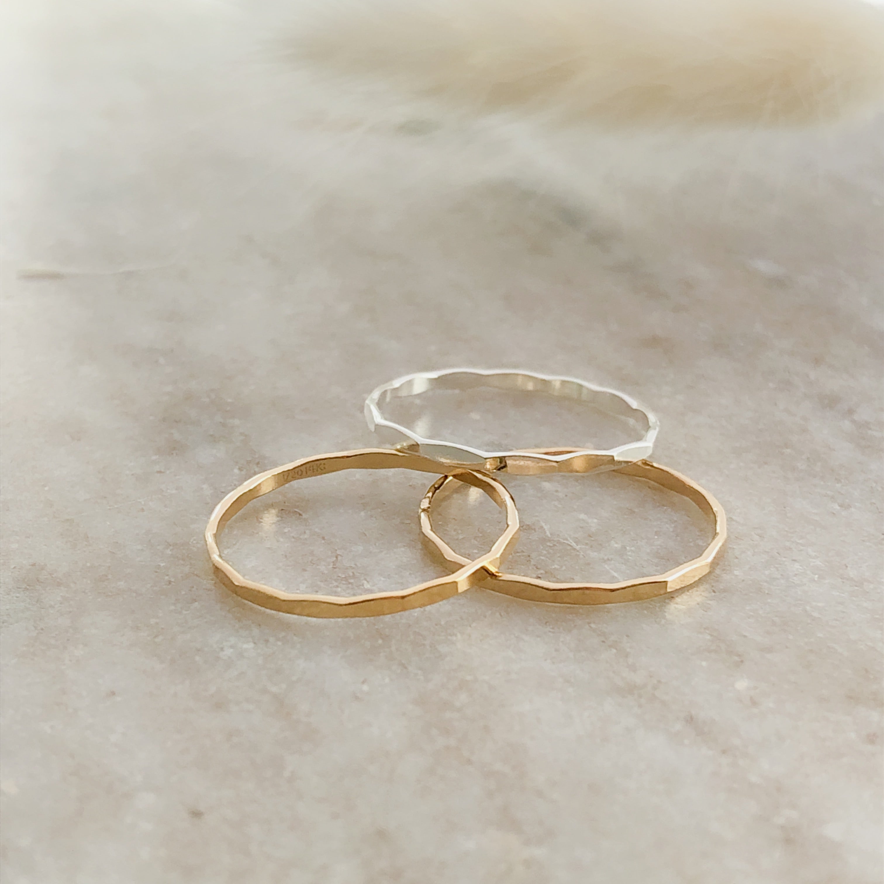 Faceted Stacking Ring | Gold