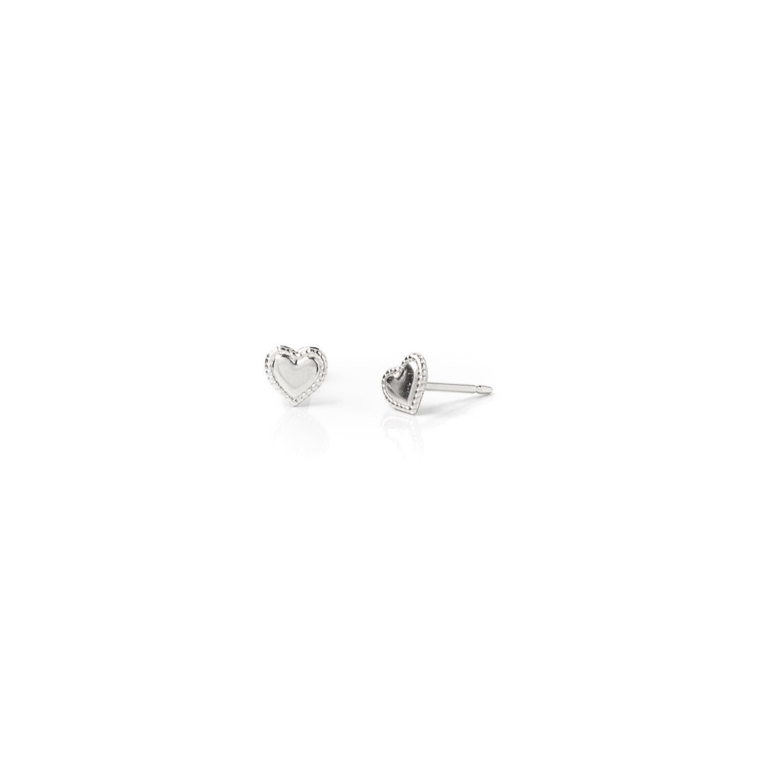 Tiny Heart Studs | Silver