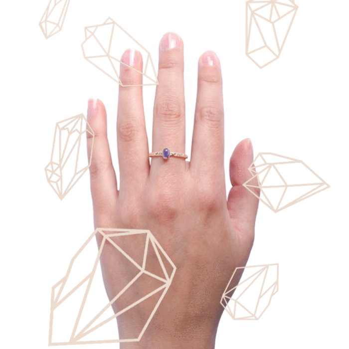 Naveen Stone Ring: Brass