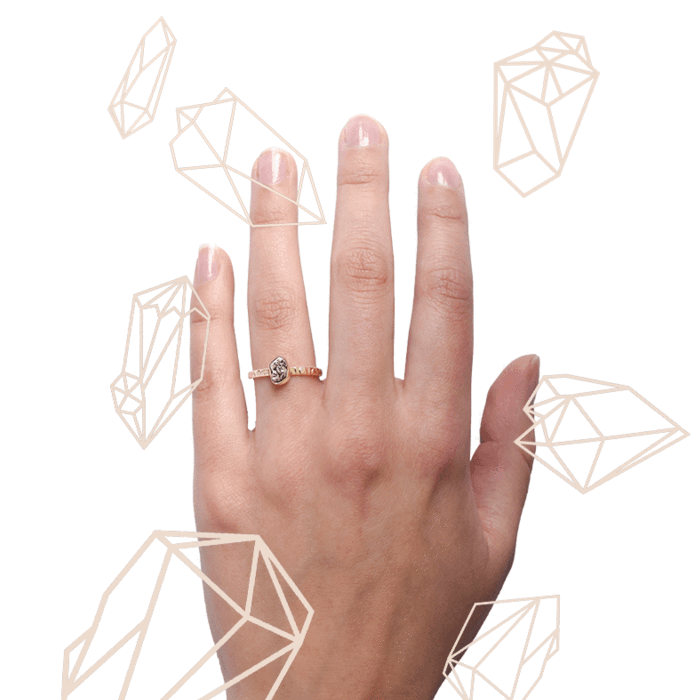 Naveen Stone Ring: Brass