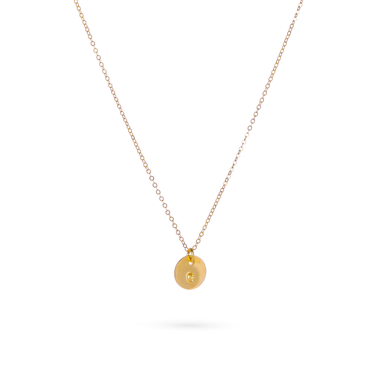 Round Letter Necklace | Gold