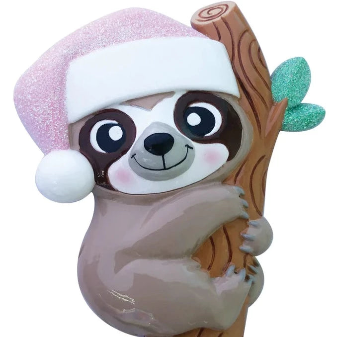 Baby Sloth: Pink - Personalized Ornament