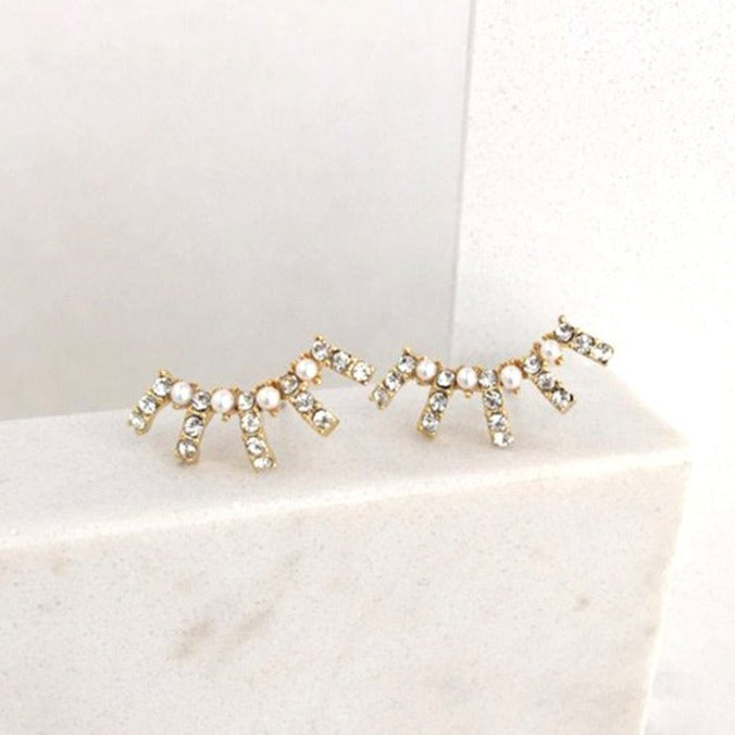 Radiant Pearl Climber Earrings