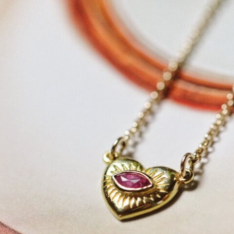 Ruby Heart Necklace | ZALESKA | JV Studios Boutique