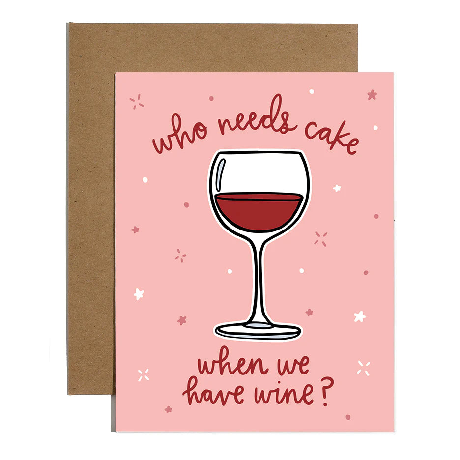 Cake Wine - Greeting Card with Sticker