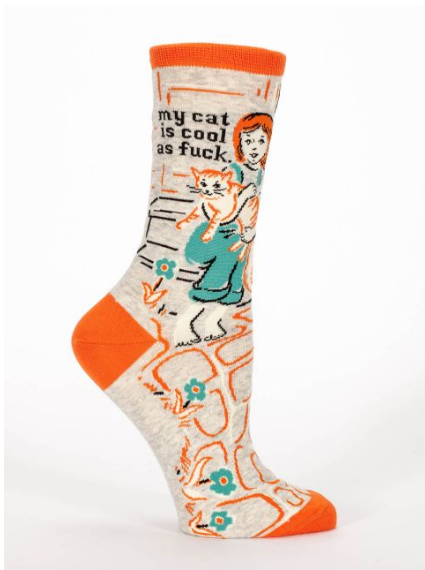 Blue Q My Cat Is Cool As F*ck Women's Crew Socks