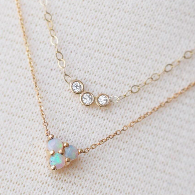14K Gold Trio Diamond Necklace | LA KAISER | JV Studios Boutique