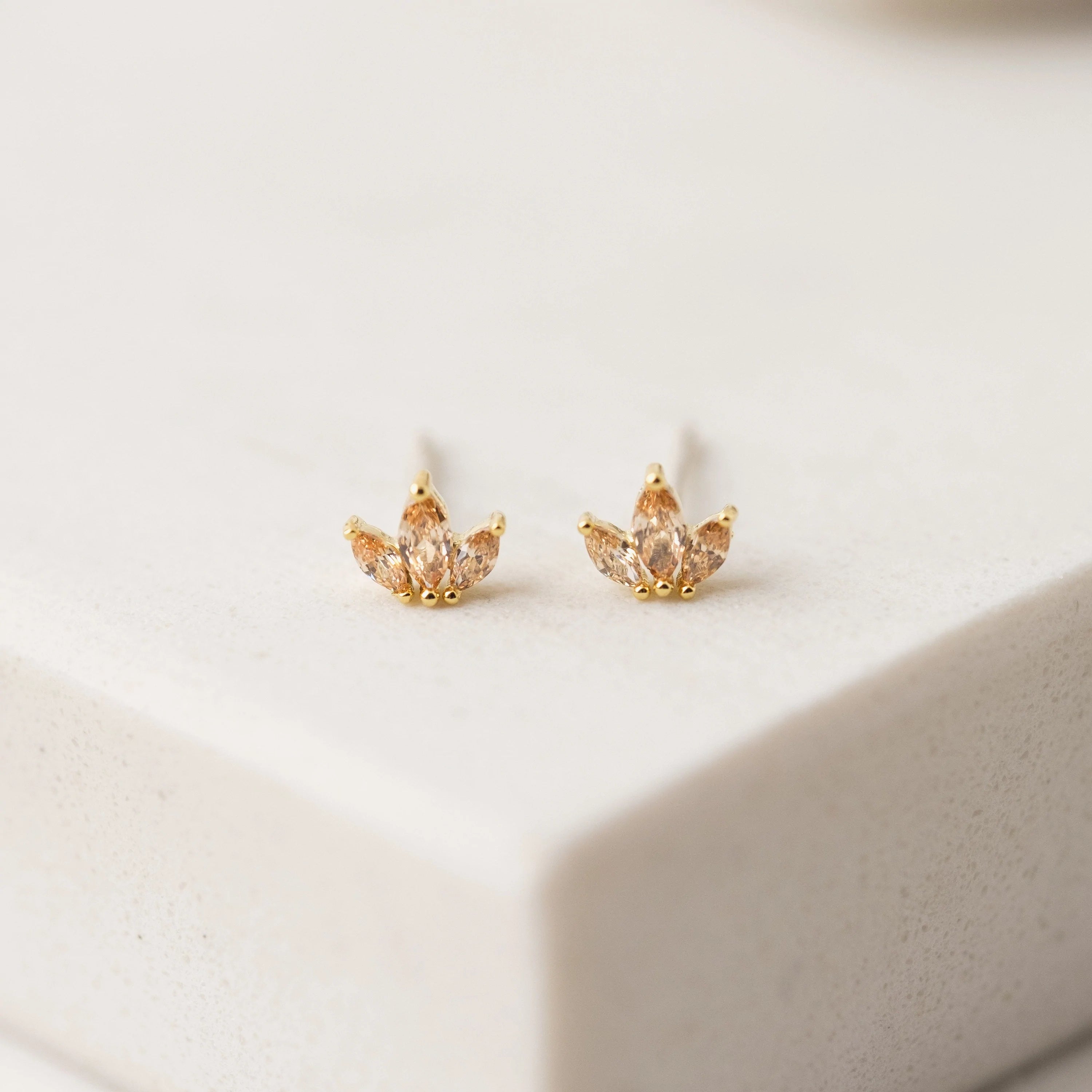 Tiara Studs: Champagne